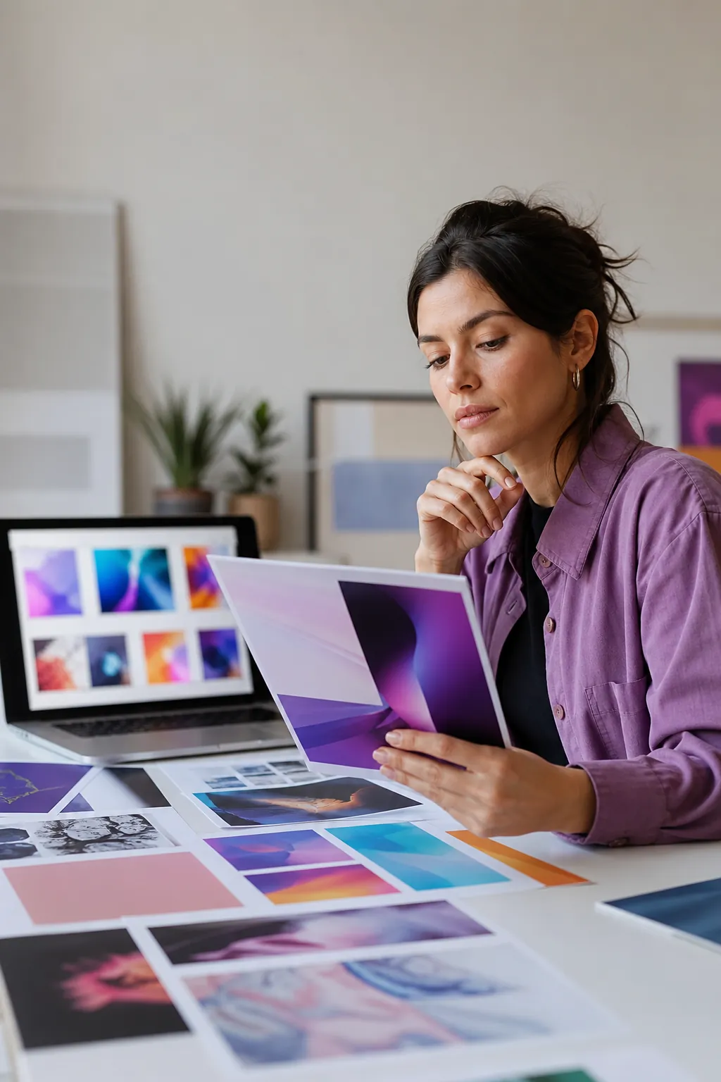 Creative strategist reviewing campaign concepts and visual references