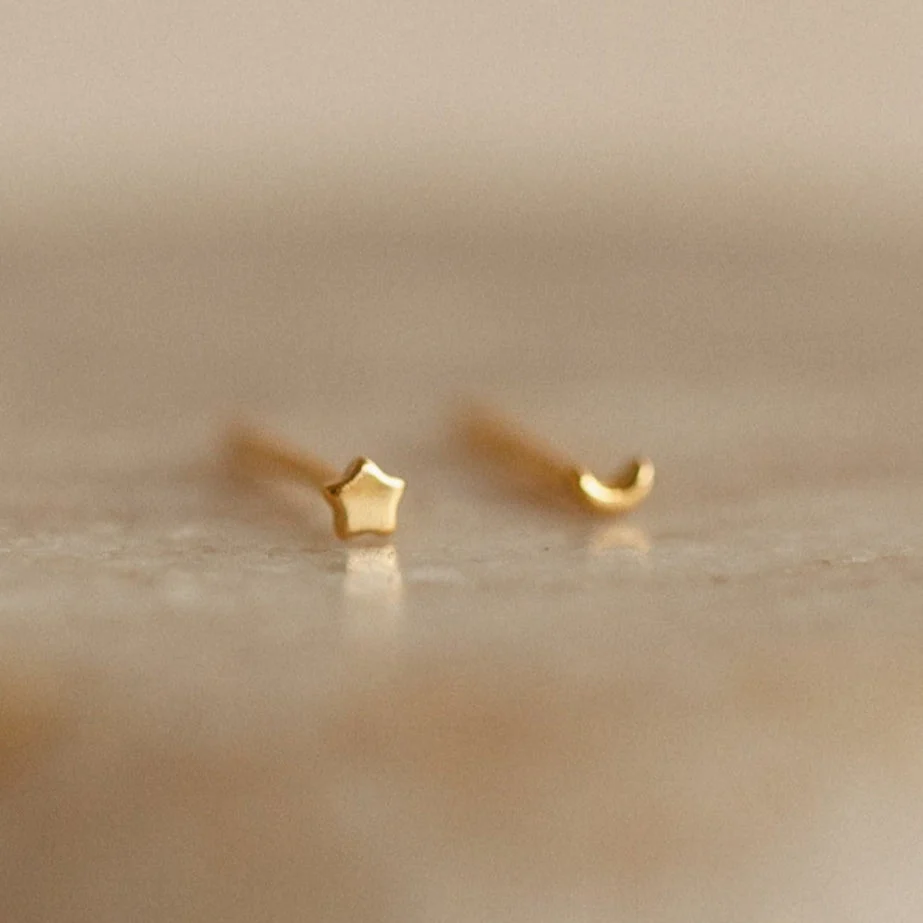 Tiny Moon & Star Studs original imagery from Luxez